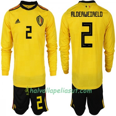 Jalkapallo Pelipaidat Belgia ALDERWEIRELD 2 Lasten World Cup 2018 Vieraspaita Pitkähihainen